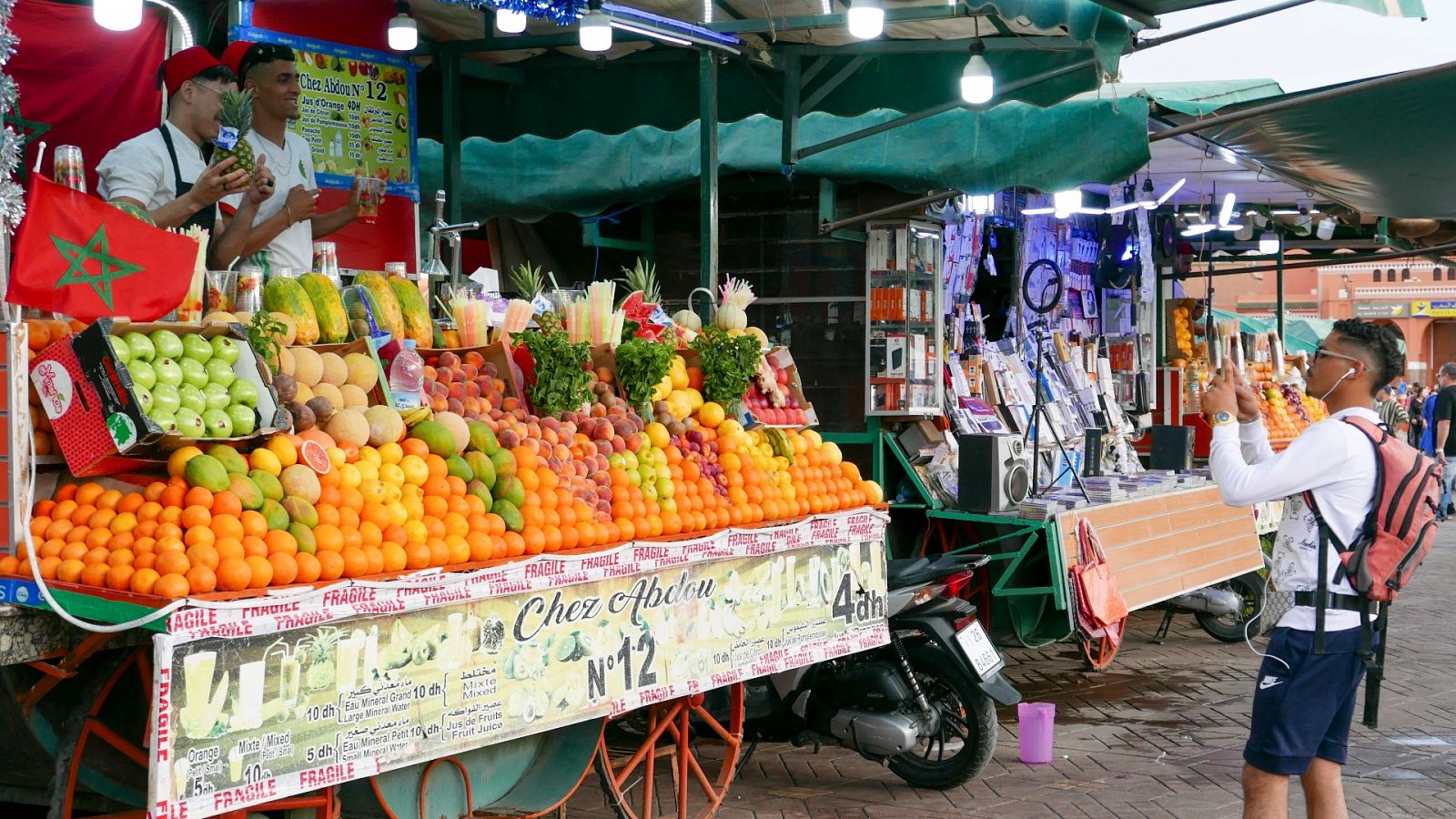Imagen de un mercado en Marrakech, Marruecos