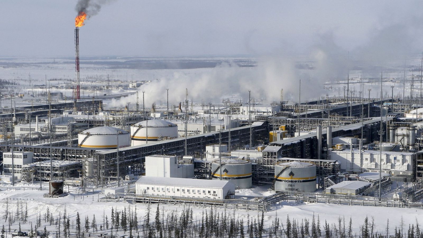 El campo de petróleo Vankorskoye al norte de Krasnoyarsk (Rusia) en una imagen de archivo