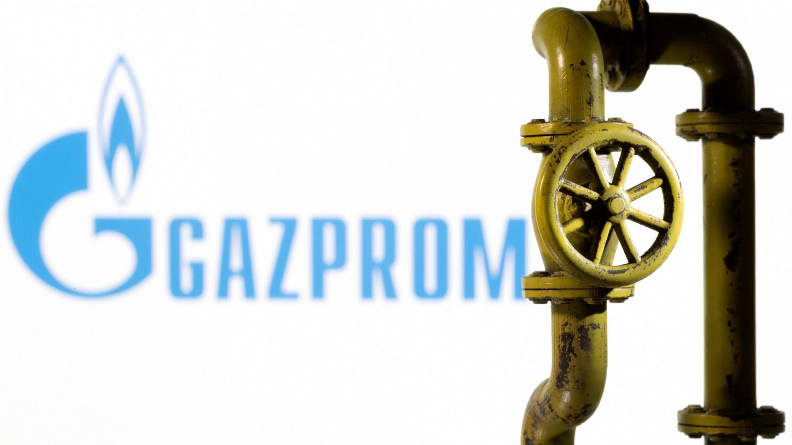 Imagen del logo de la compañía rusa de gas Gazprom