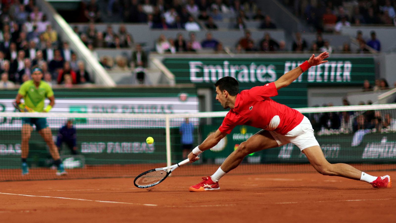 Imagen del partido de cuartos de final entre Rafa Nadal y Novak Djokovic.