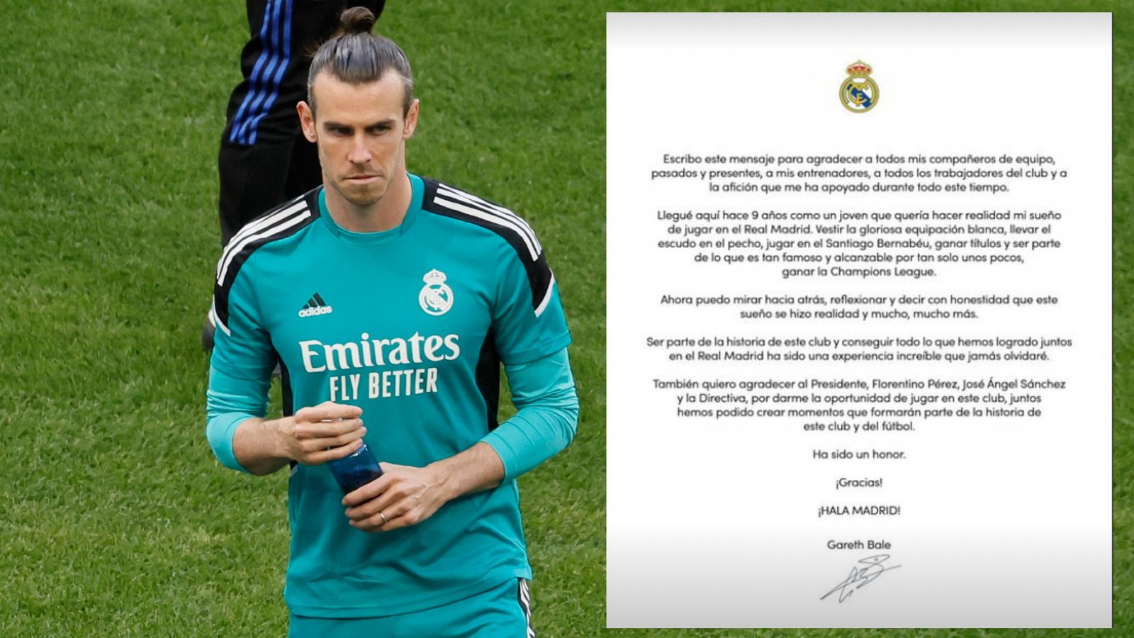 Gareth Bale y su carta de despedida del Real Madrid.