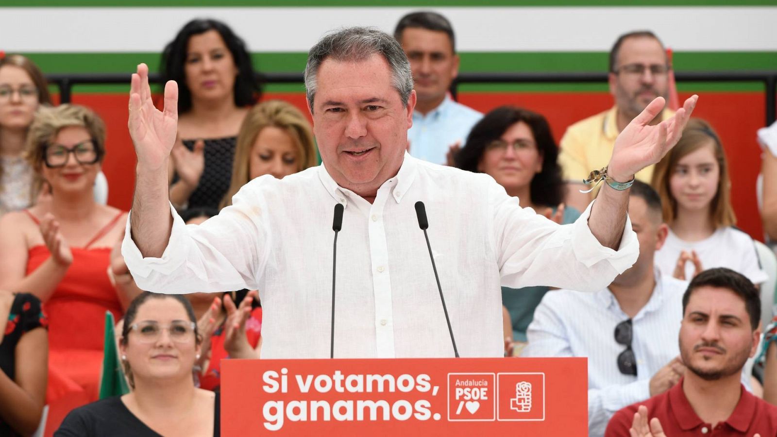 El candidato socialista a la Junta de Andalucía, Juan Espadas, en un acto de campaña