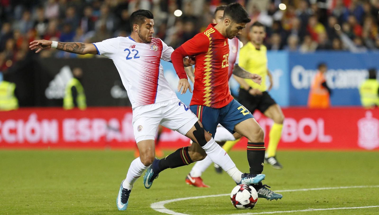 Marco Asensio, en un momento del España - Costa Rica jugado en 2017.