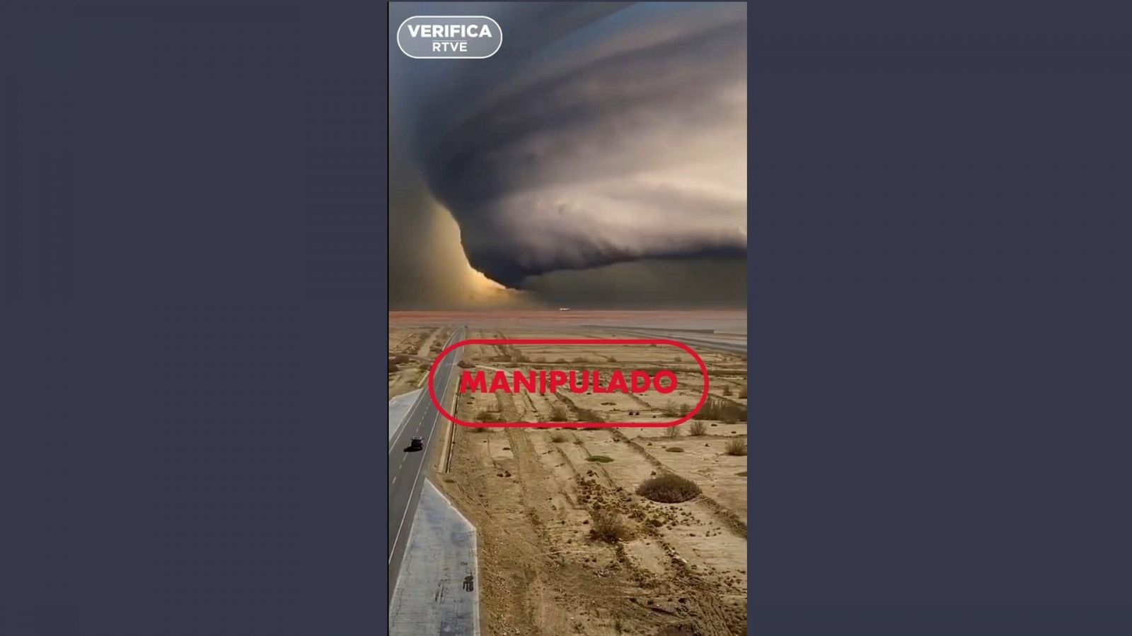 Captura del vídeo manipulado con el sello: VerificaRTVE