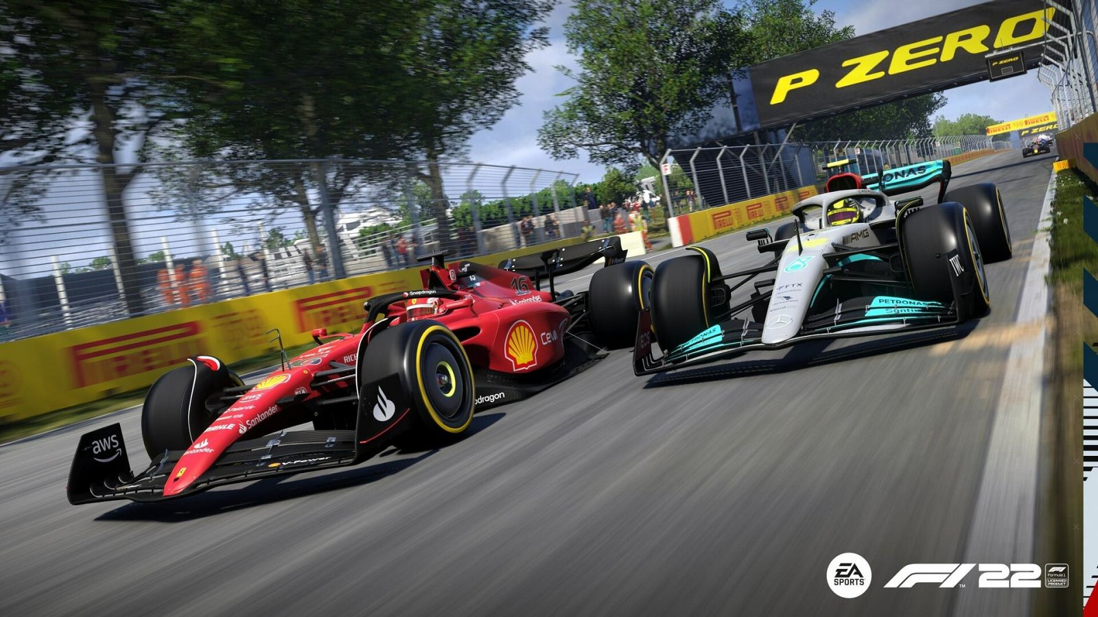 Imagen del diseño final de los coches en el F1 2022