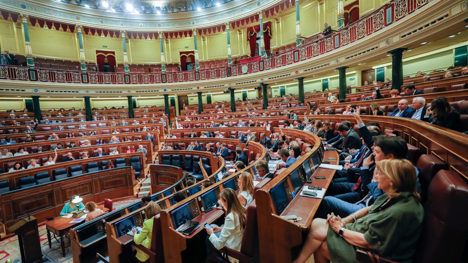 Momento de las votaciones en el pleno del Congreso de los Diputados