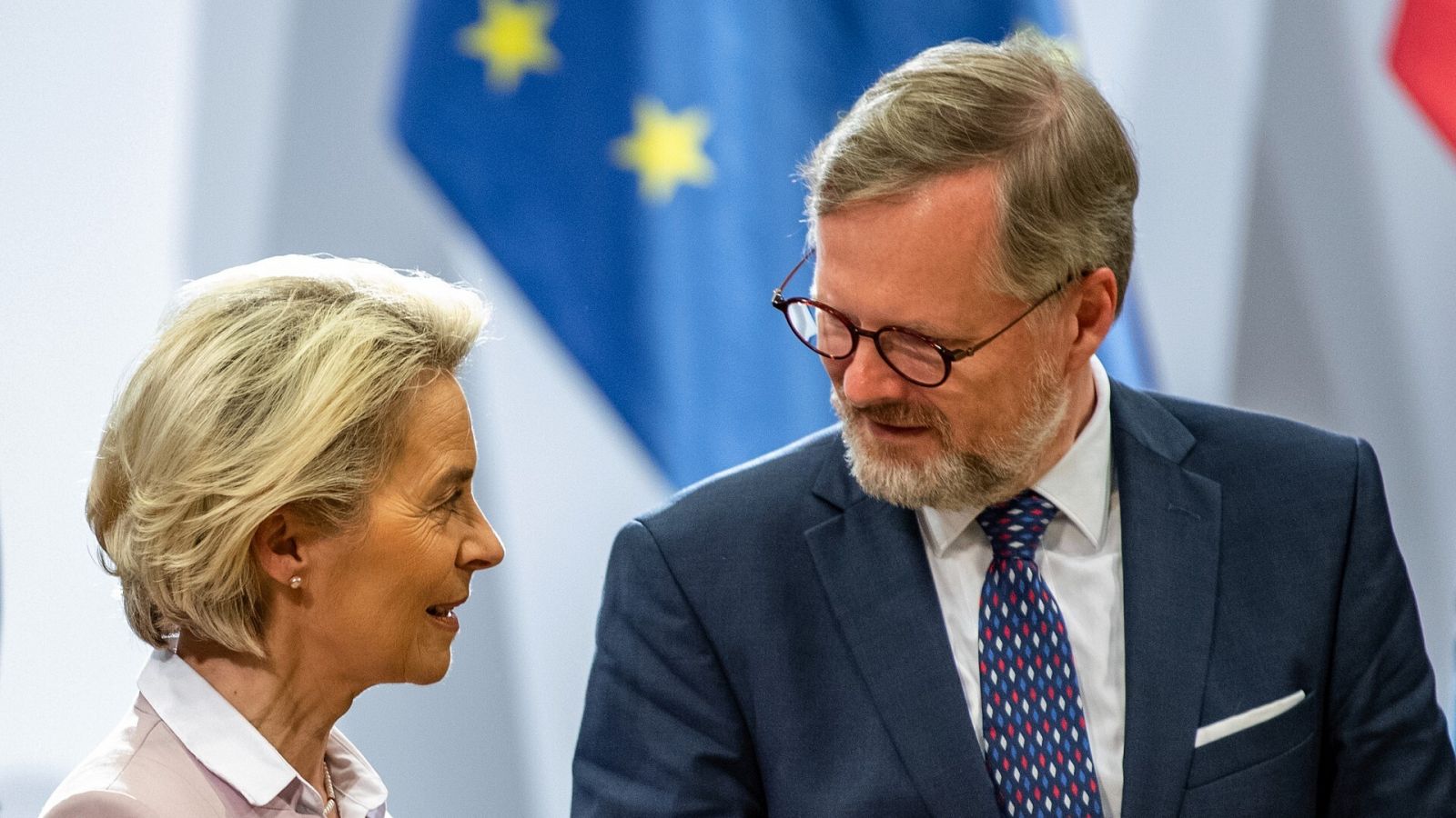 El primer ministro checo, Petr Fiala, y la Presidenta de la Comisión Europea, Ursula von der Leyen