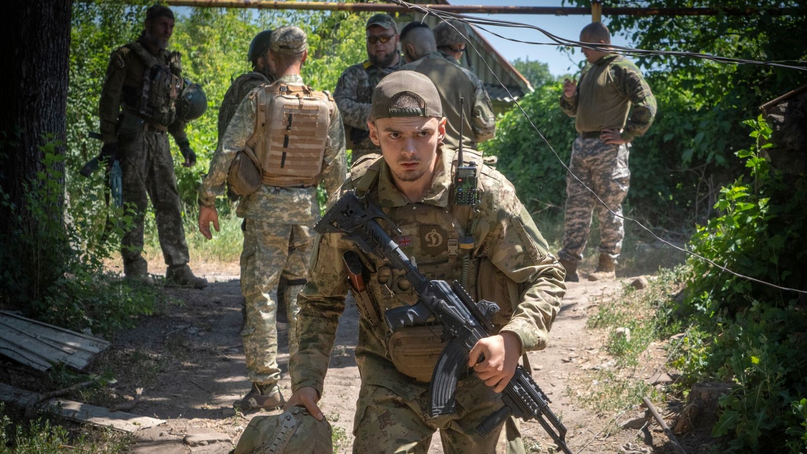 Soldados ucranianos en el frente en la región de Donetsk