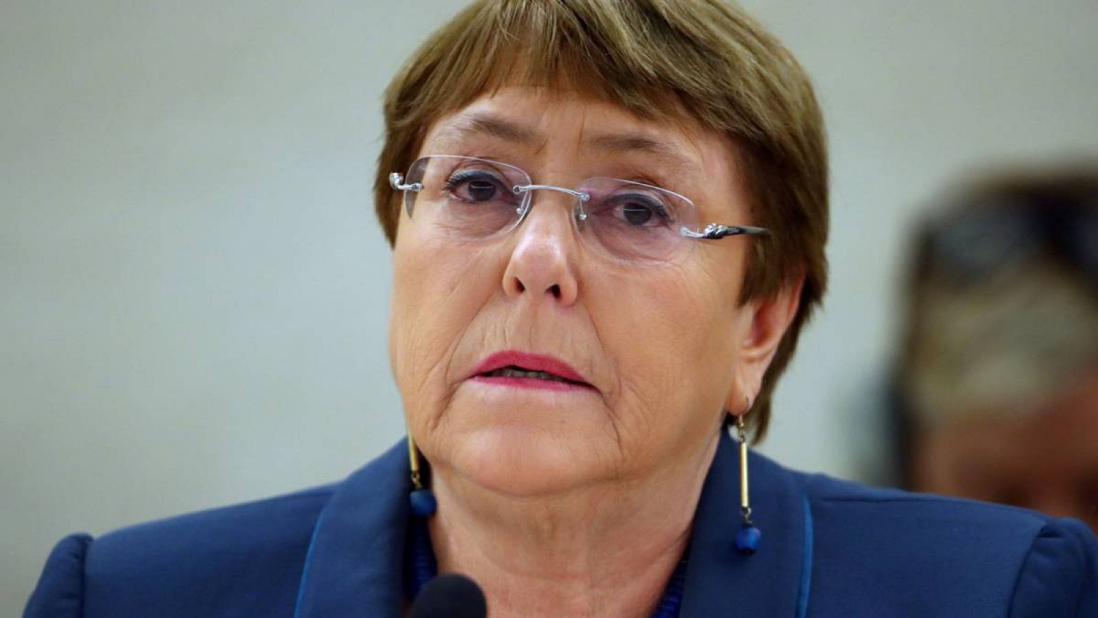 La Alta Comisionada de las Naciones Unidas para los Derechos Humanos, Michelle Bachelet, asiste a una sesión del Consejo de Derechos Humanos en las Naciones Unidas en Ginebra, Suiza. (Foto de archivo). 