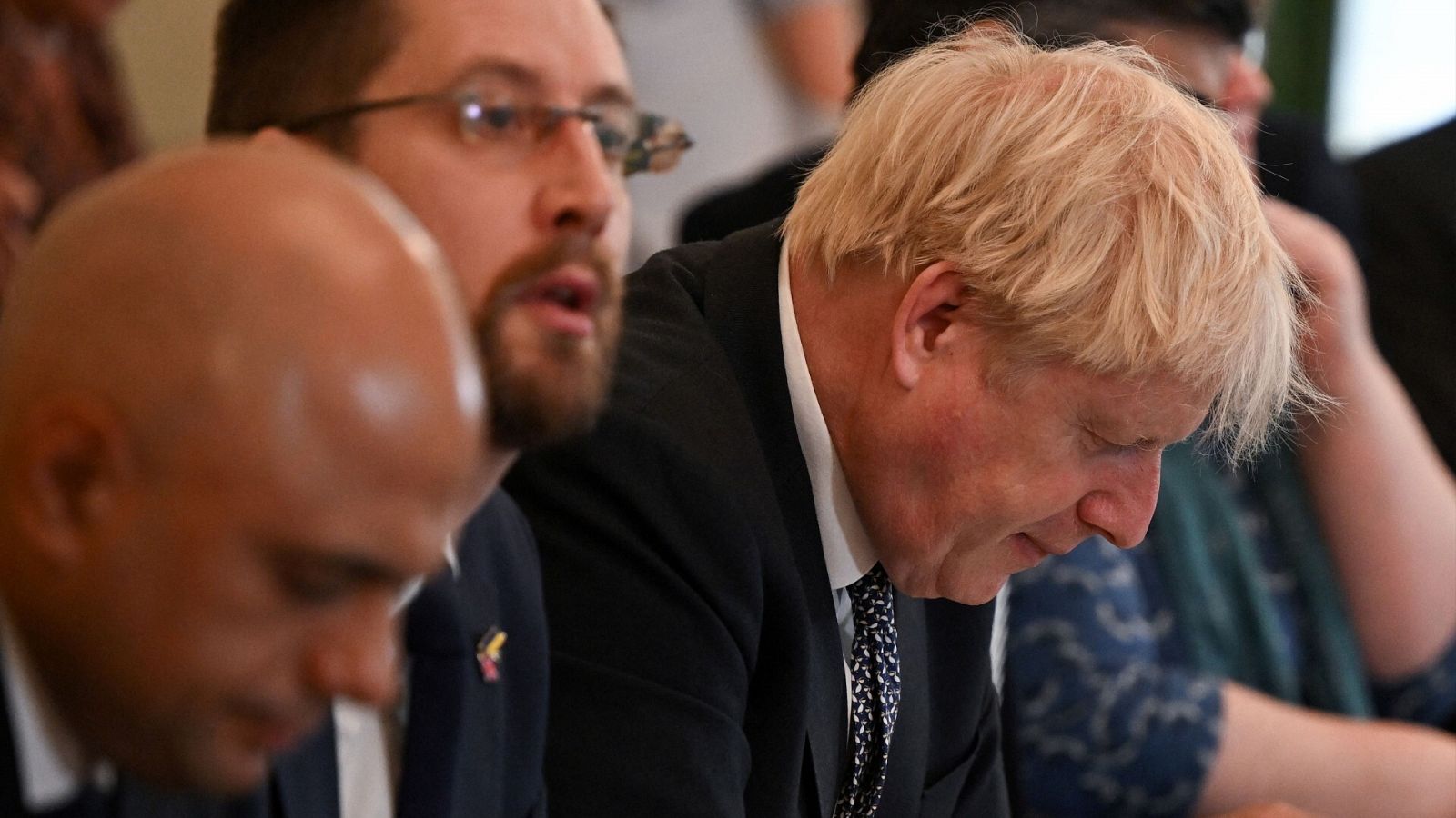 Boris Johnson, en la reunión con su gabinete este martes