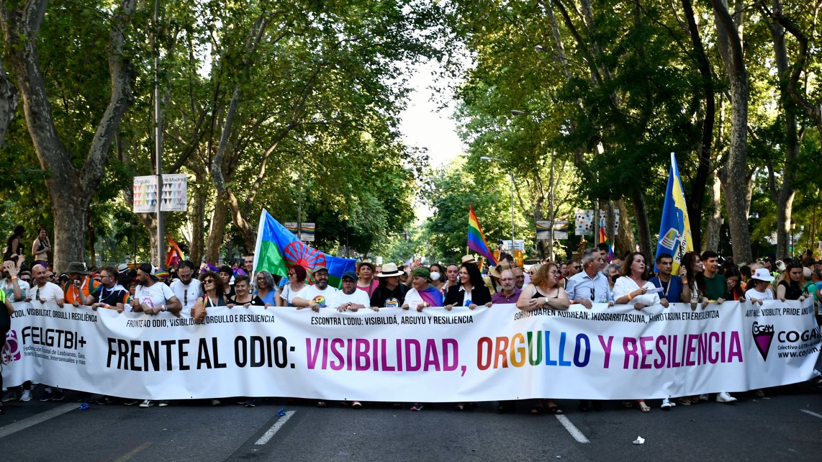 Manifestación del Orgullo 2022, que recorre las calles de Madrid bajo el lema "Frente al odio: visibilidad, orgullo y resiliencia"