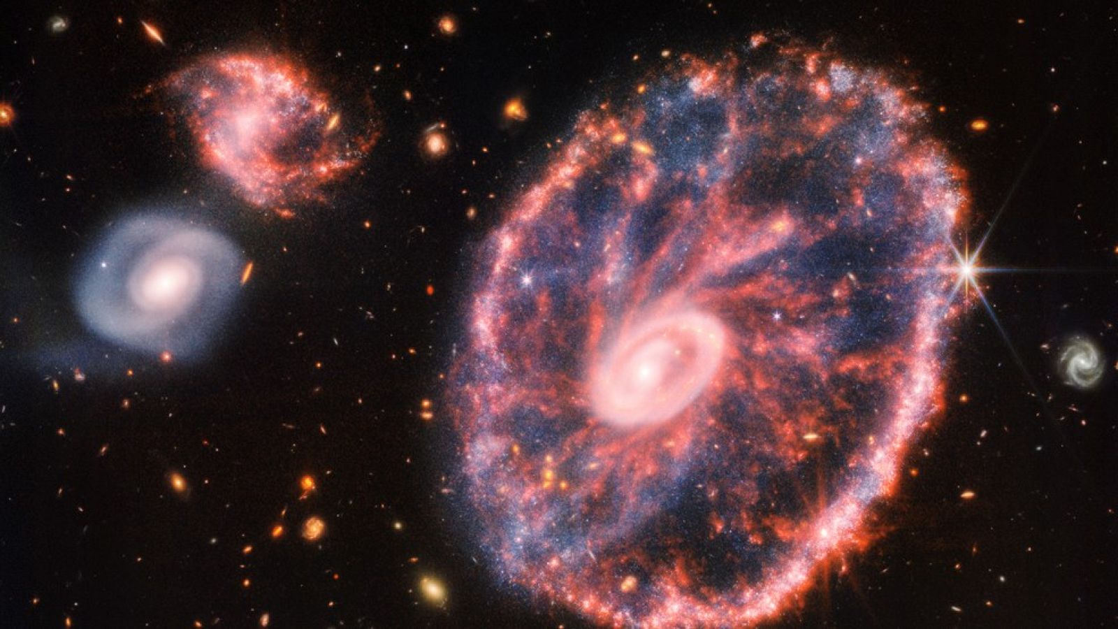 La galaxia de la Rueda del Carro, captada por James Webb