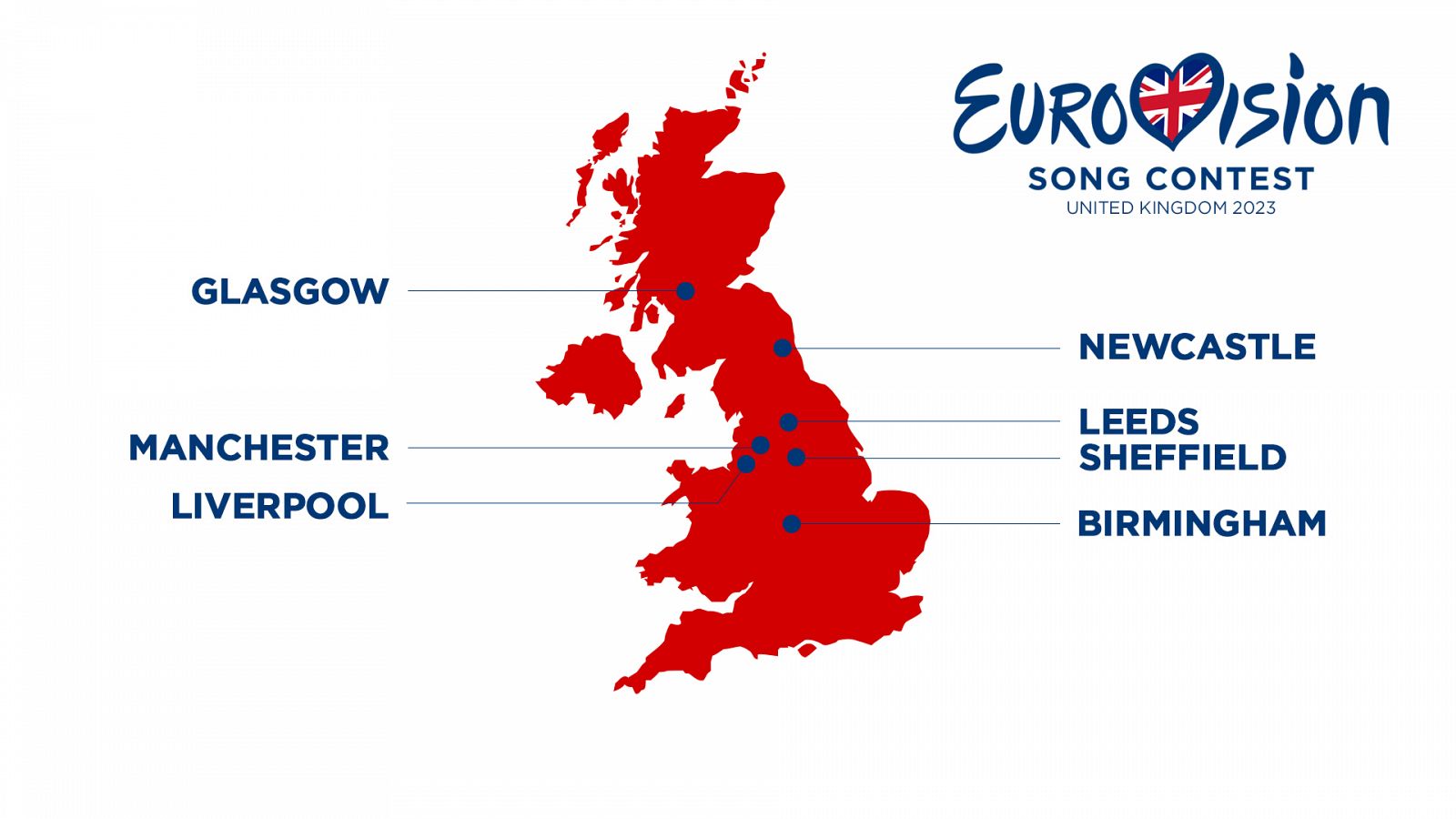 Siete ciudades del Reino Unido lucharán por albergar Eurovisión 2023
