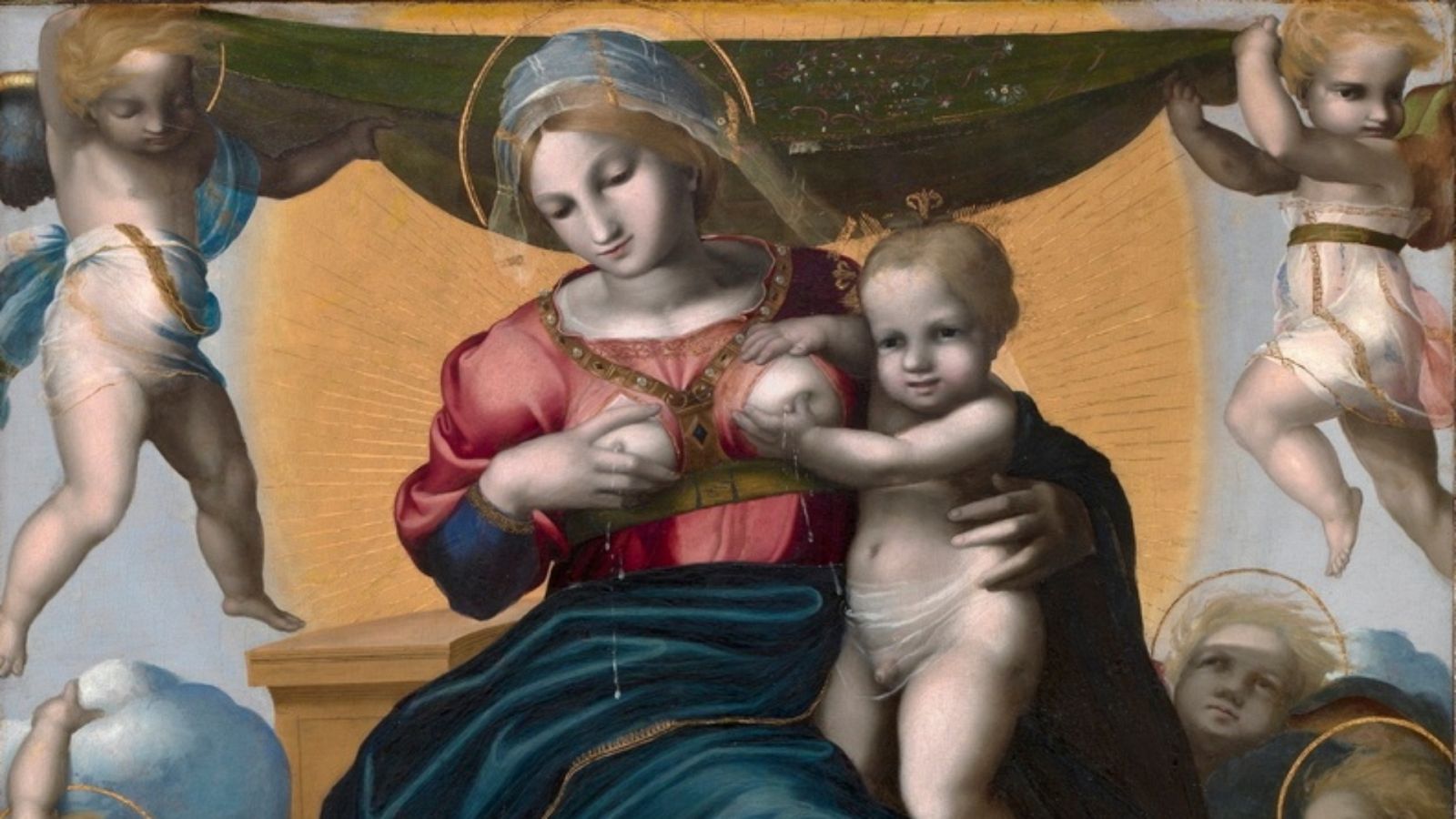 Recorte del cuadro 'La Virgen y las ánimas del Purgatorio' (1571). Óleo sobre tabla
