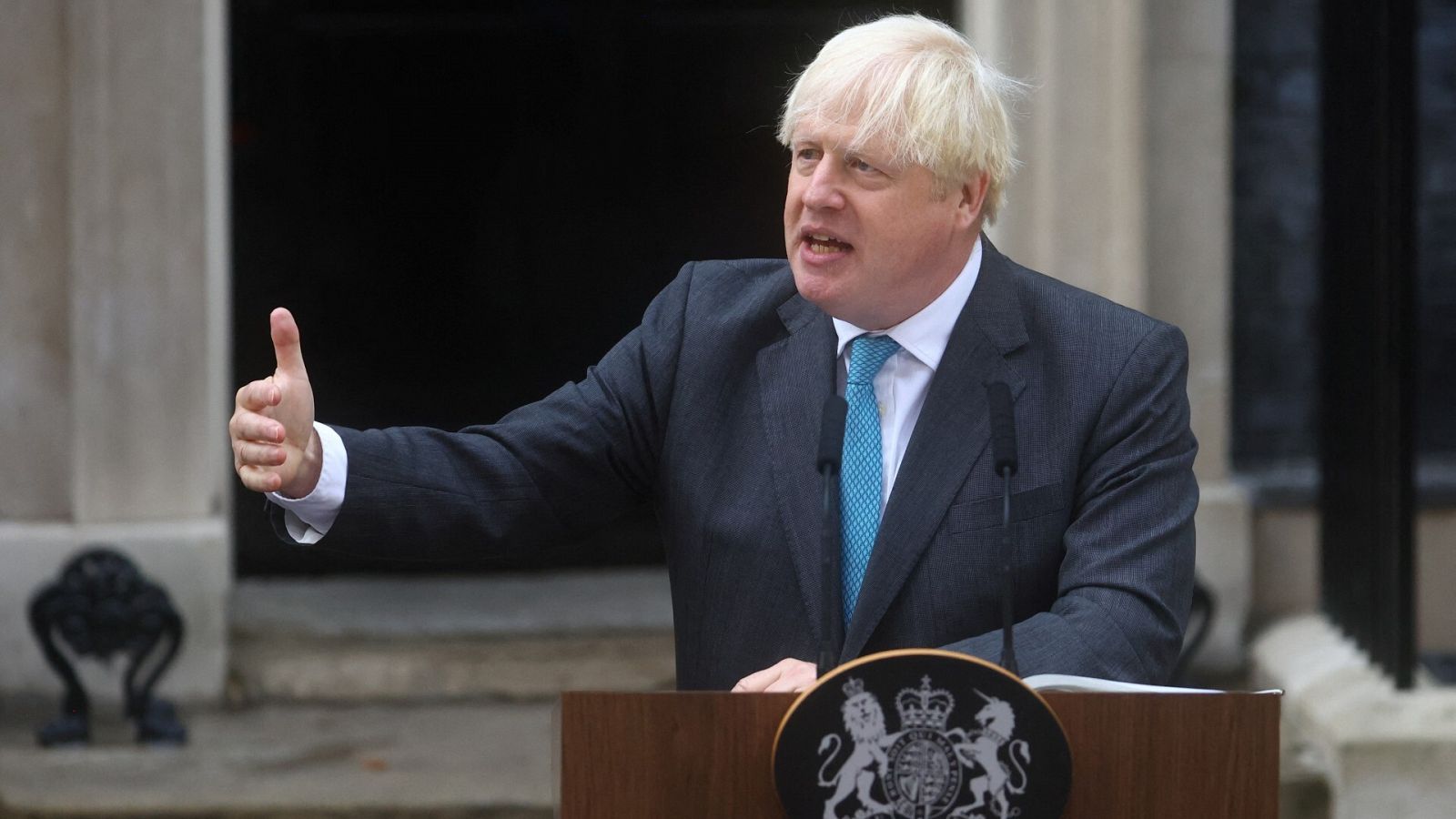 Boris Johnson, en su discurso final frente a Downing Street
