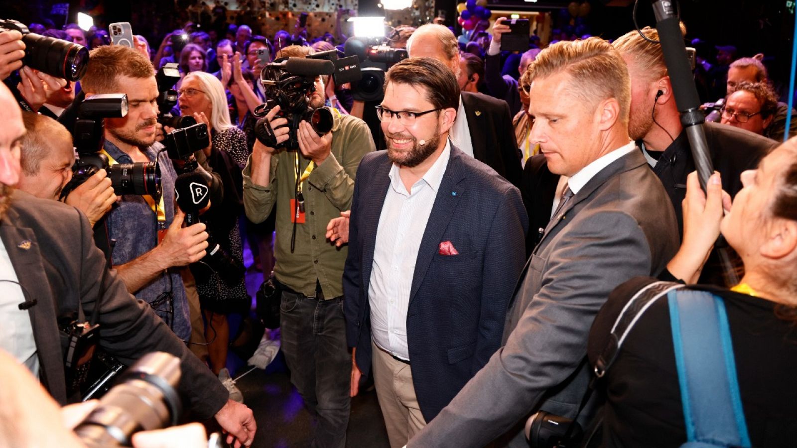 Jimmie Akesson, líder del partido de ultraderecha Demócratas de Suecia (SD), fuerza más votada del bloque ganador.