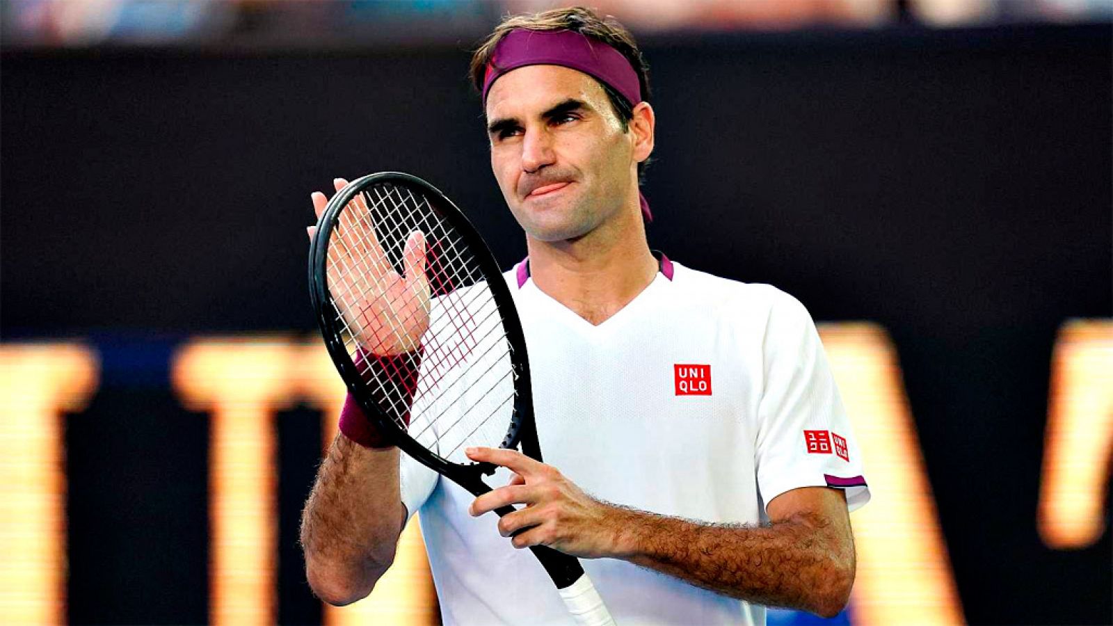 Imagen del tenista suizo Roger Federer durante un partido en el Open de Australia 2020.