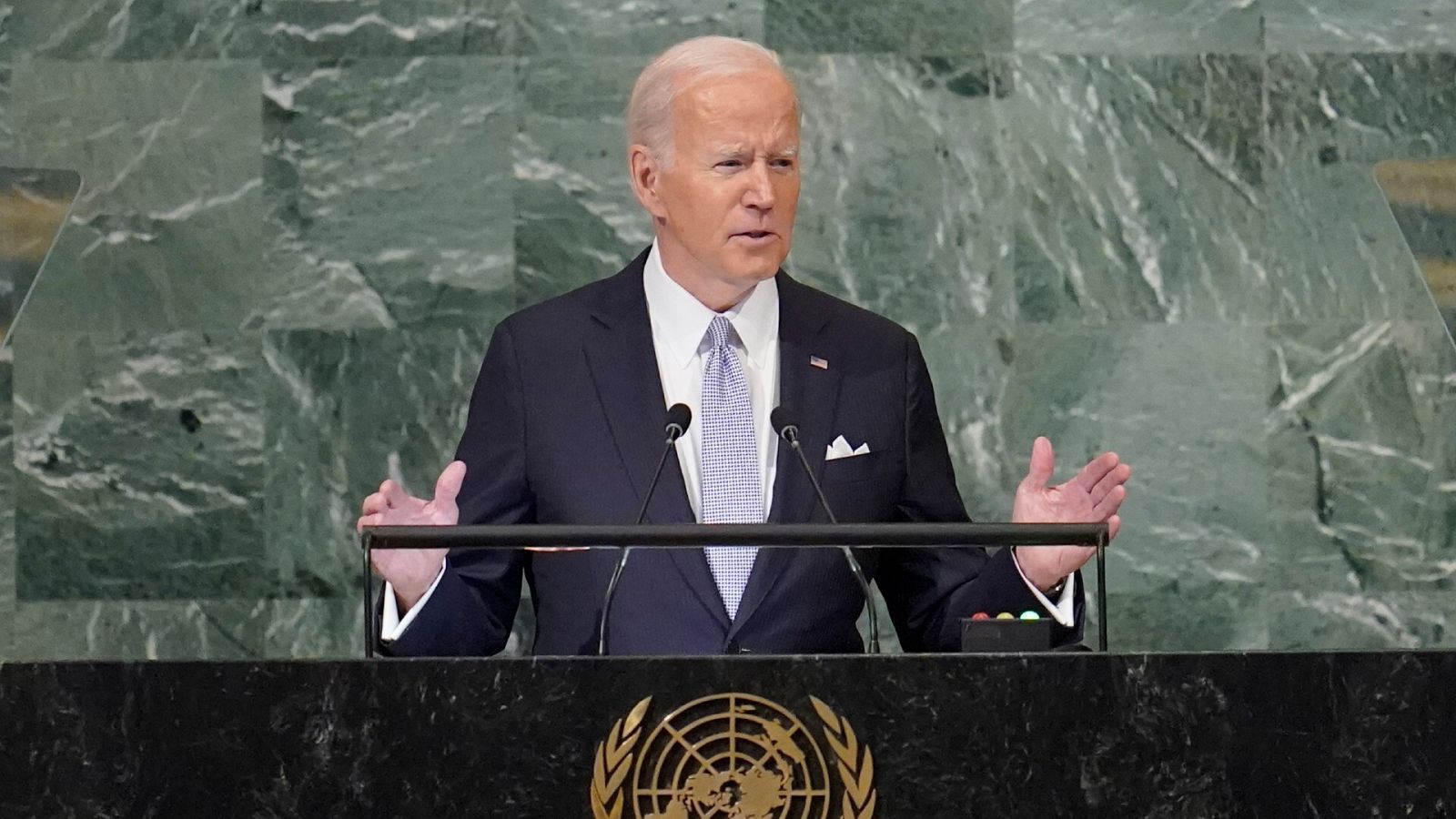 El presidente de Estados Unidos, Joe Biden, en la Asamble General de la ONU en Nueva York