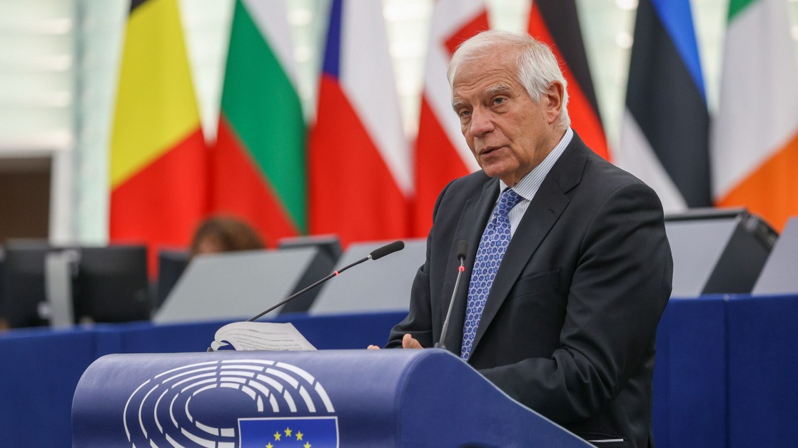 Josep Borrell durante la sesión sobre la muerte de Masha Amini en el Parlamento Europeo