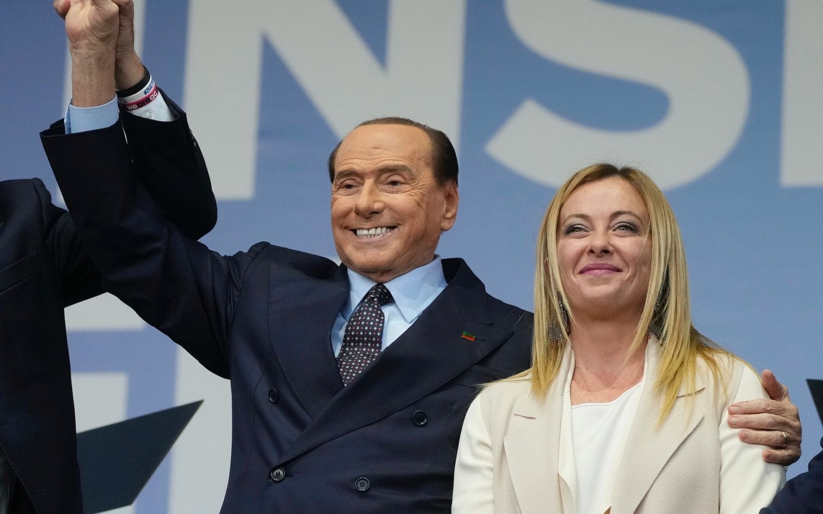 Silvio Berlusconi y Giorgia Meloni, durante la campaña electoral