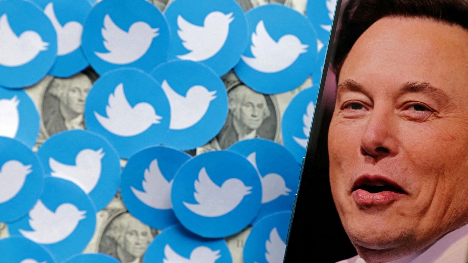 El magnate Elon Musk junto a varios iconos de la red social Twitter