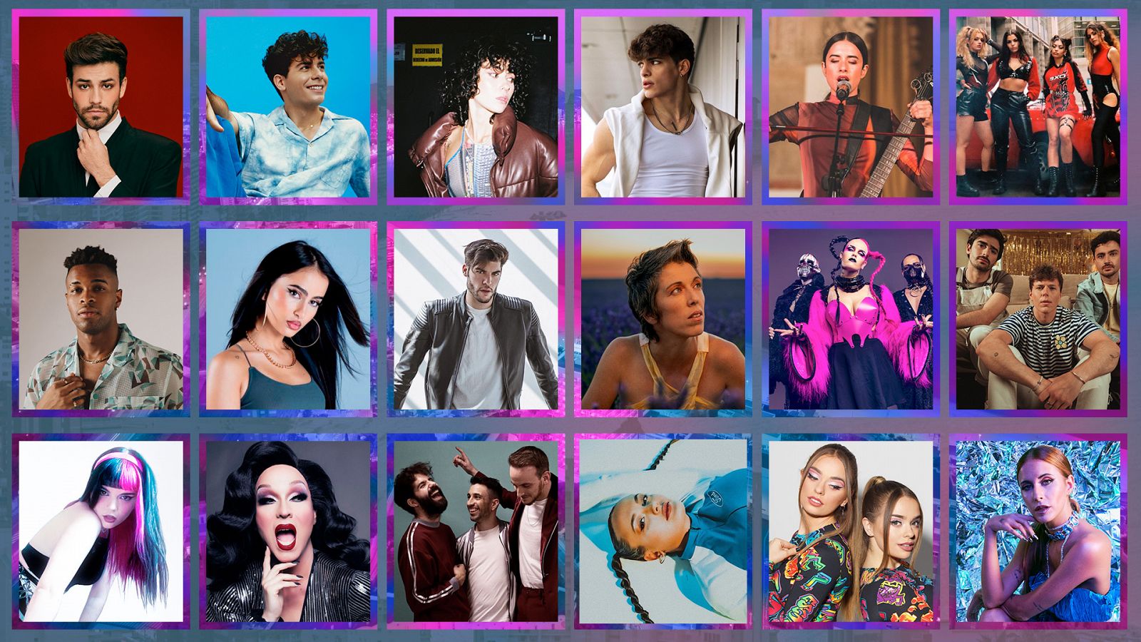 Los 18 artistas elegidos para participar en el Benidorm Fest 2023