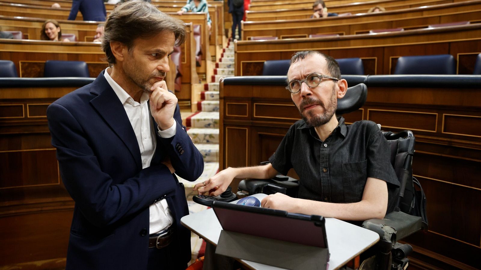Los diputados de Unidas Podemos Jaume Asens y Pablo Echenique
