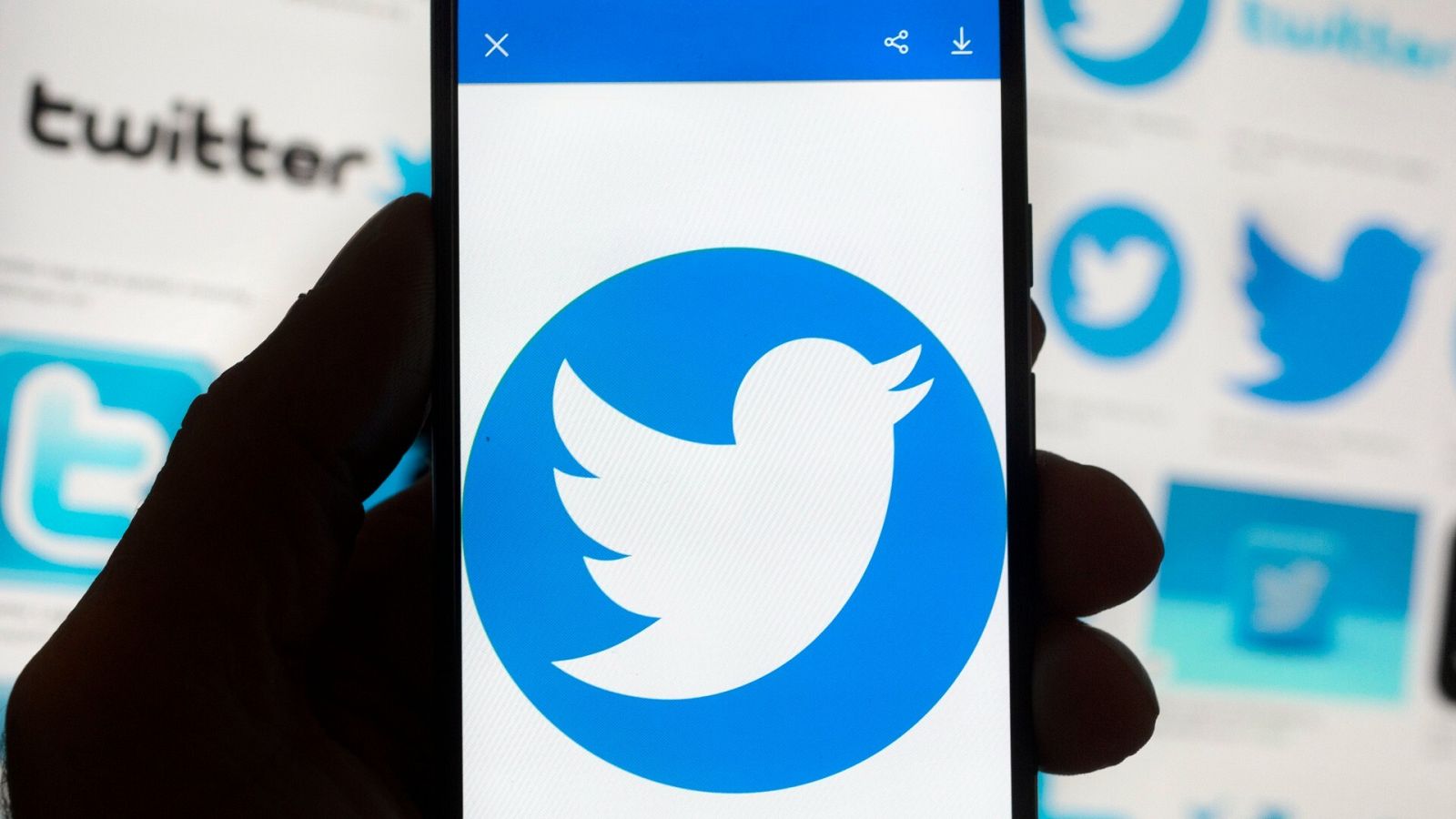 El logo de Twitter en un teléfono móvil