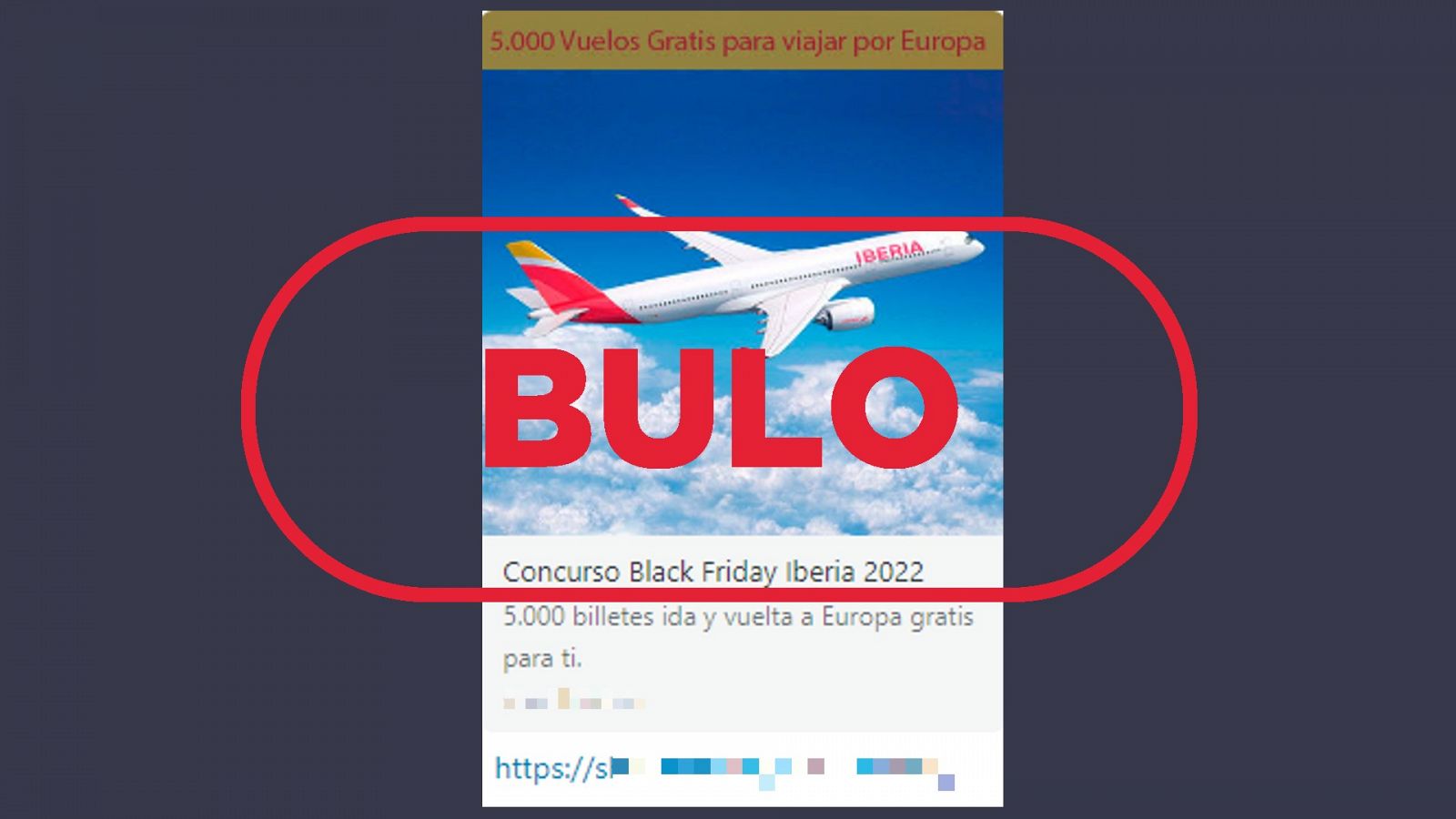Captura del mensaje sobre el falso concurso de Iberia que está circulando a través de WhatsApp