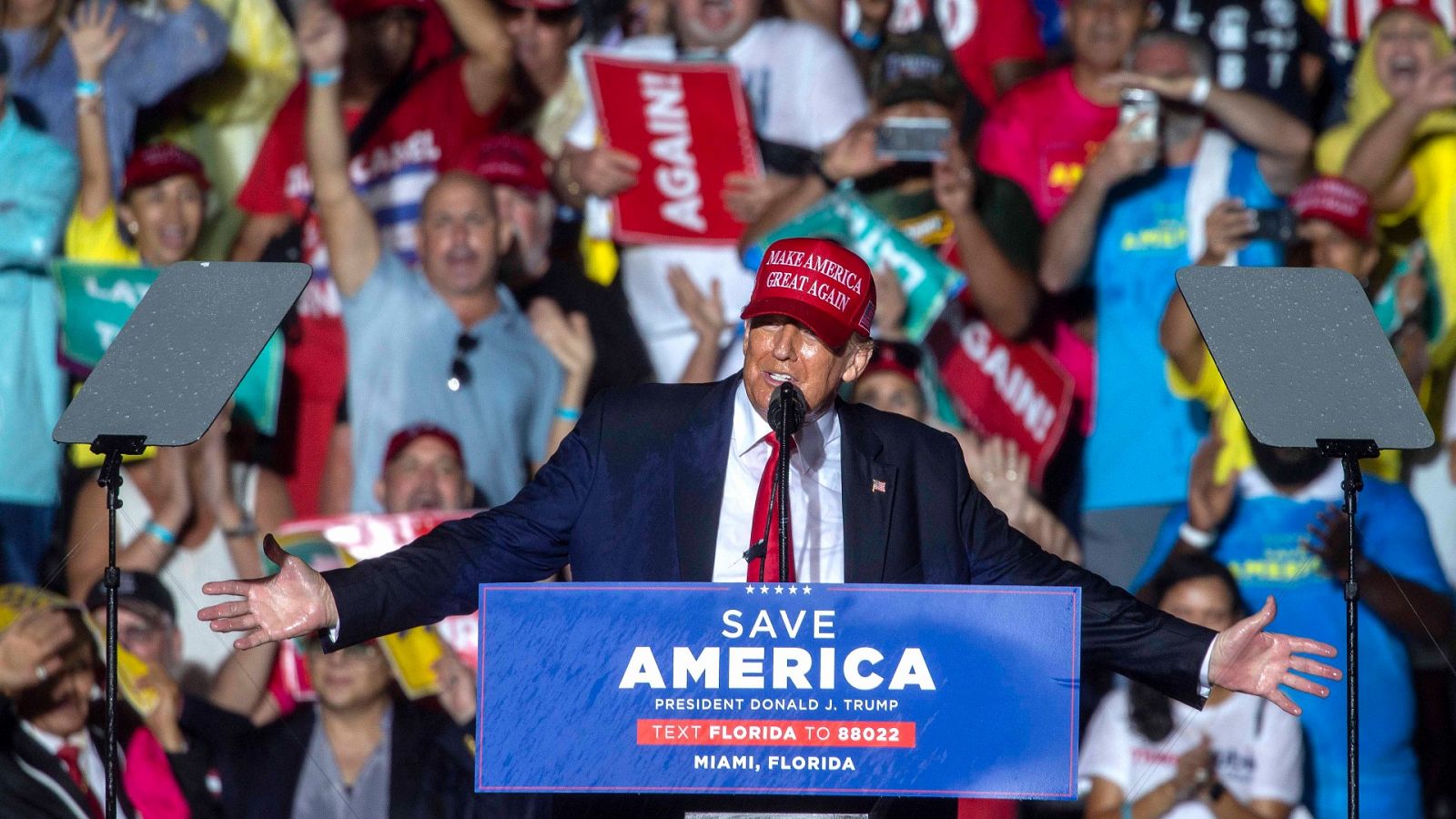 Trump en un acto de campaña en Miami