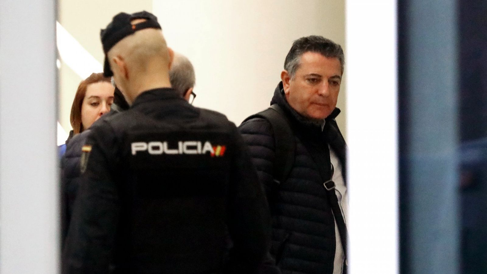 Manuel González Sánchez, formador de maquinistas, a su llegada al tribunal durante el juicio por el accidente del Alvia