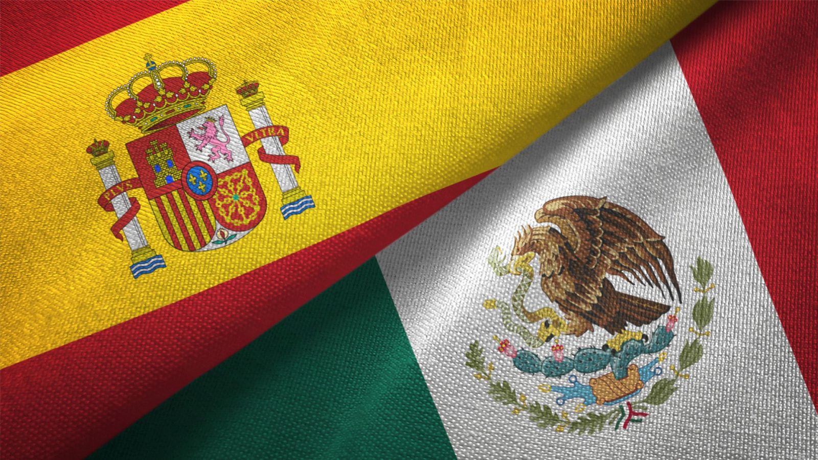 Banderas de España y México