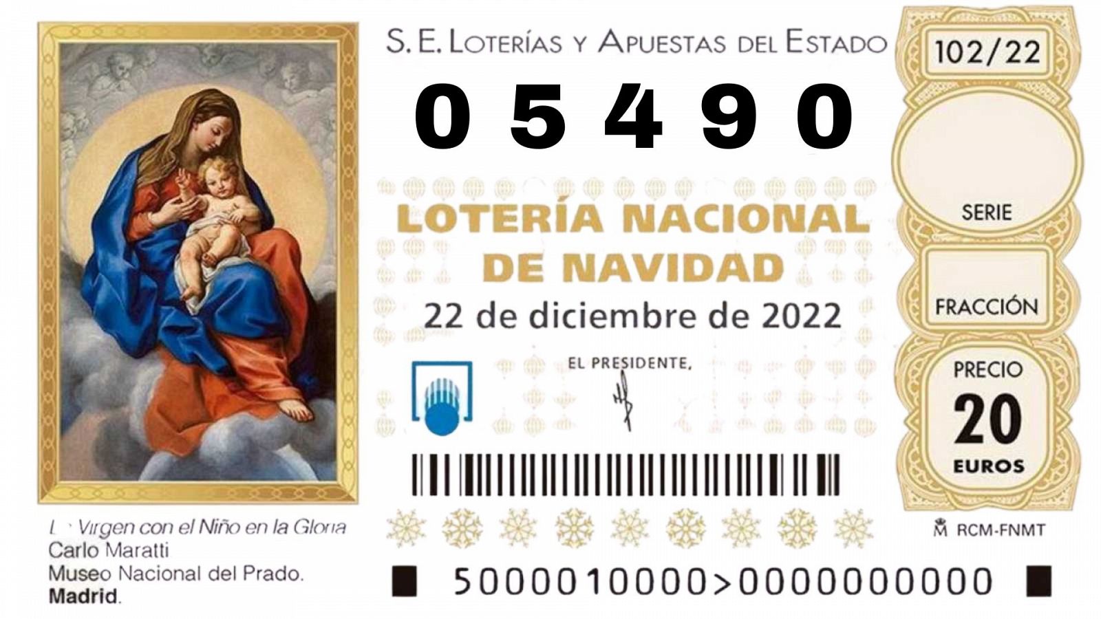 El 5.490, el 'Gordo' de la Loteria de Nadal de 2022