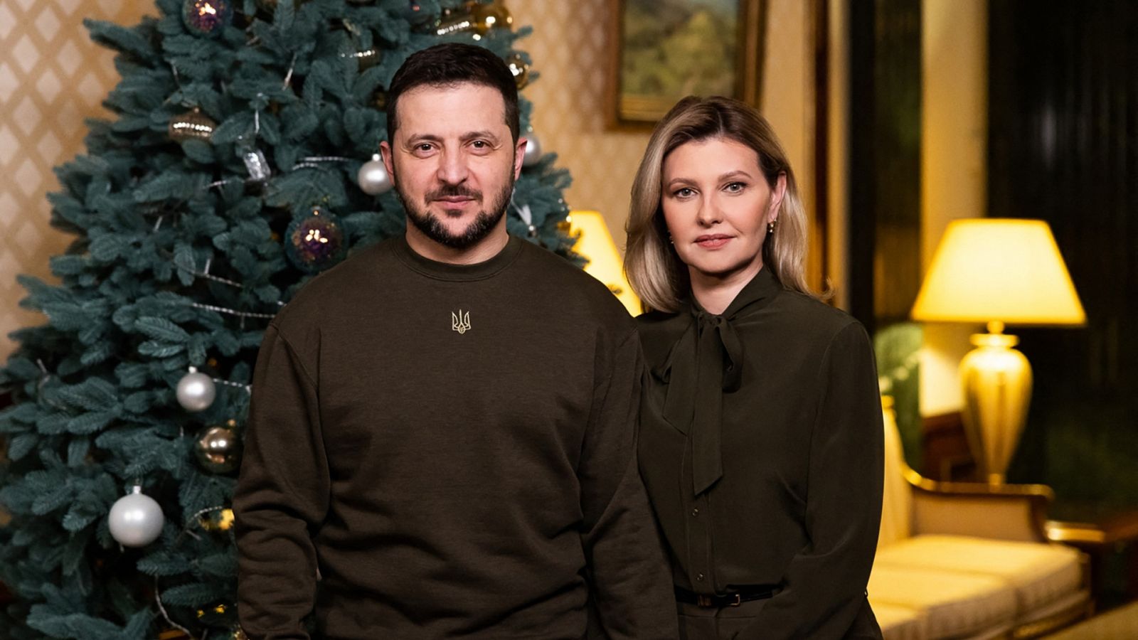 El presidente ucraniano Volodímir Zelenski y su mujer Olena.
