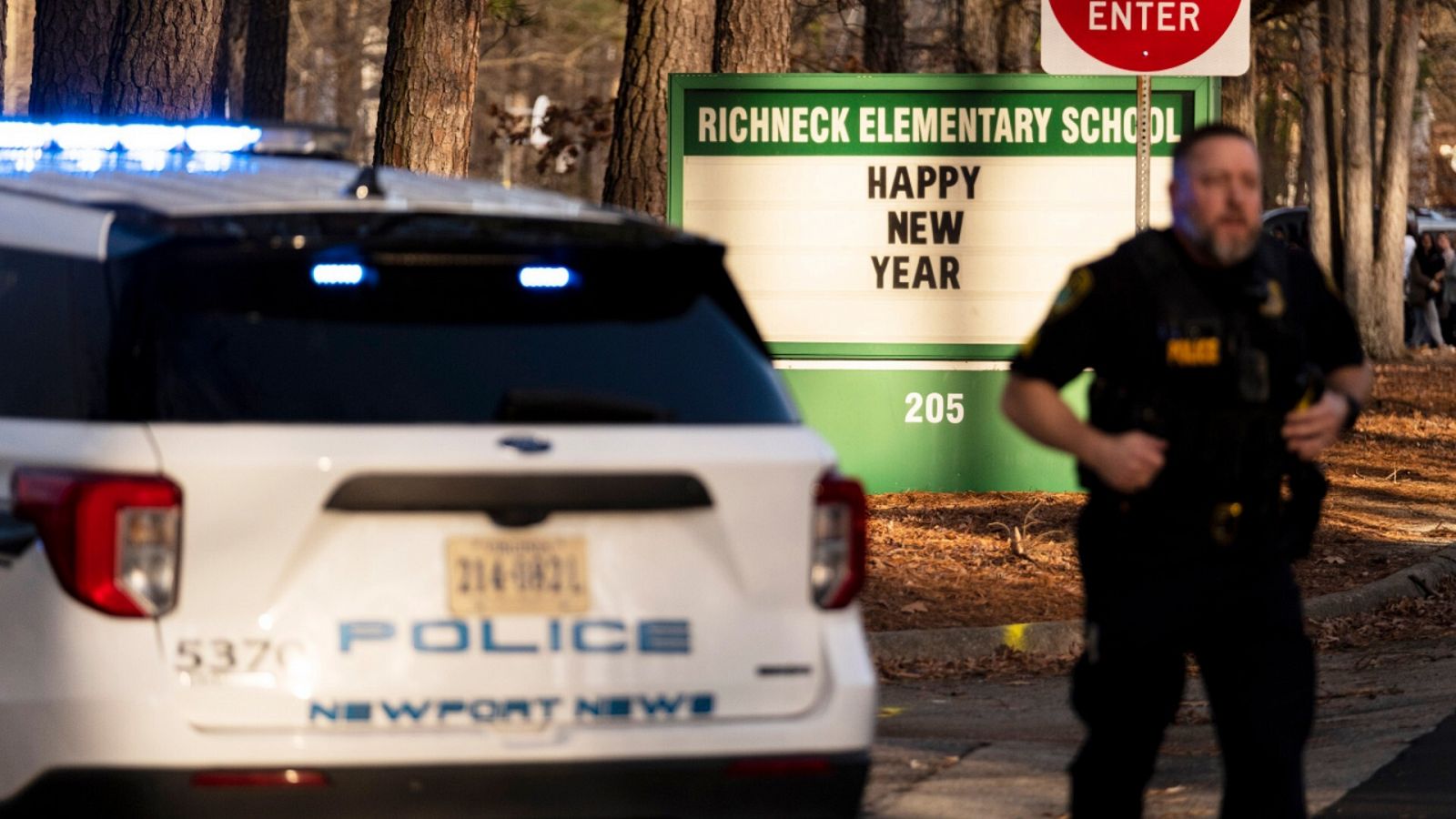 Una imagen del exterior del colegio Richneck del distrito de Newport News, Virginia (Estados Unidos).