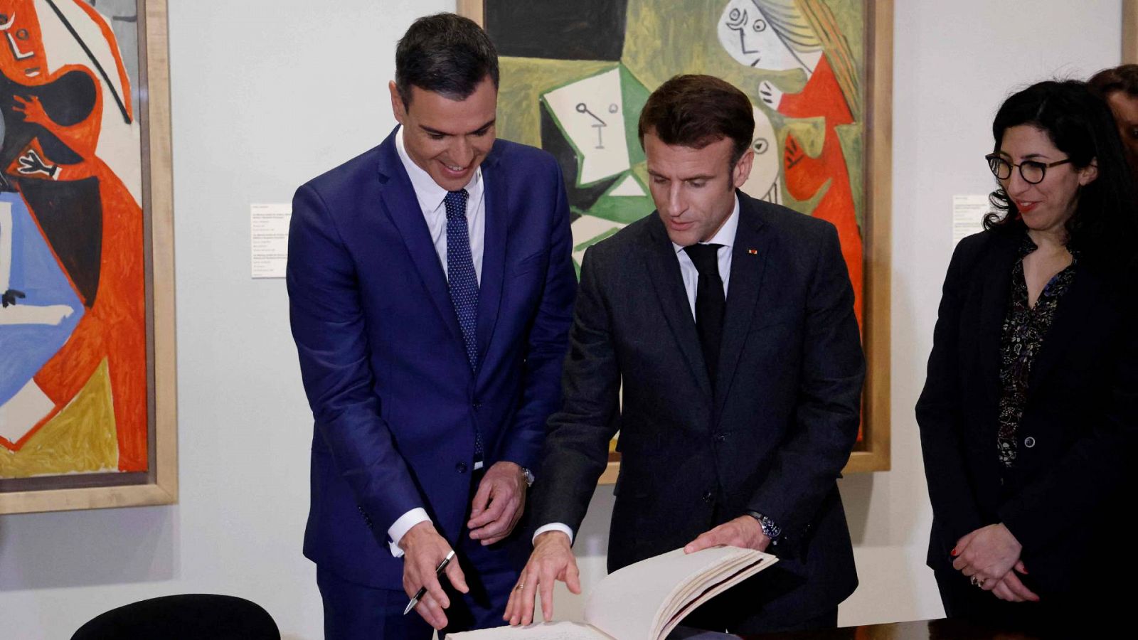 Sánchez y Macron durante la cumbre España-Francia