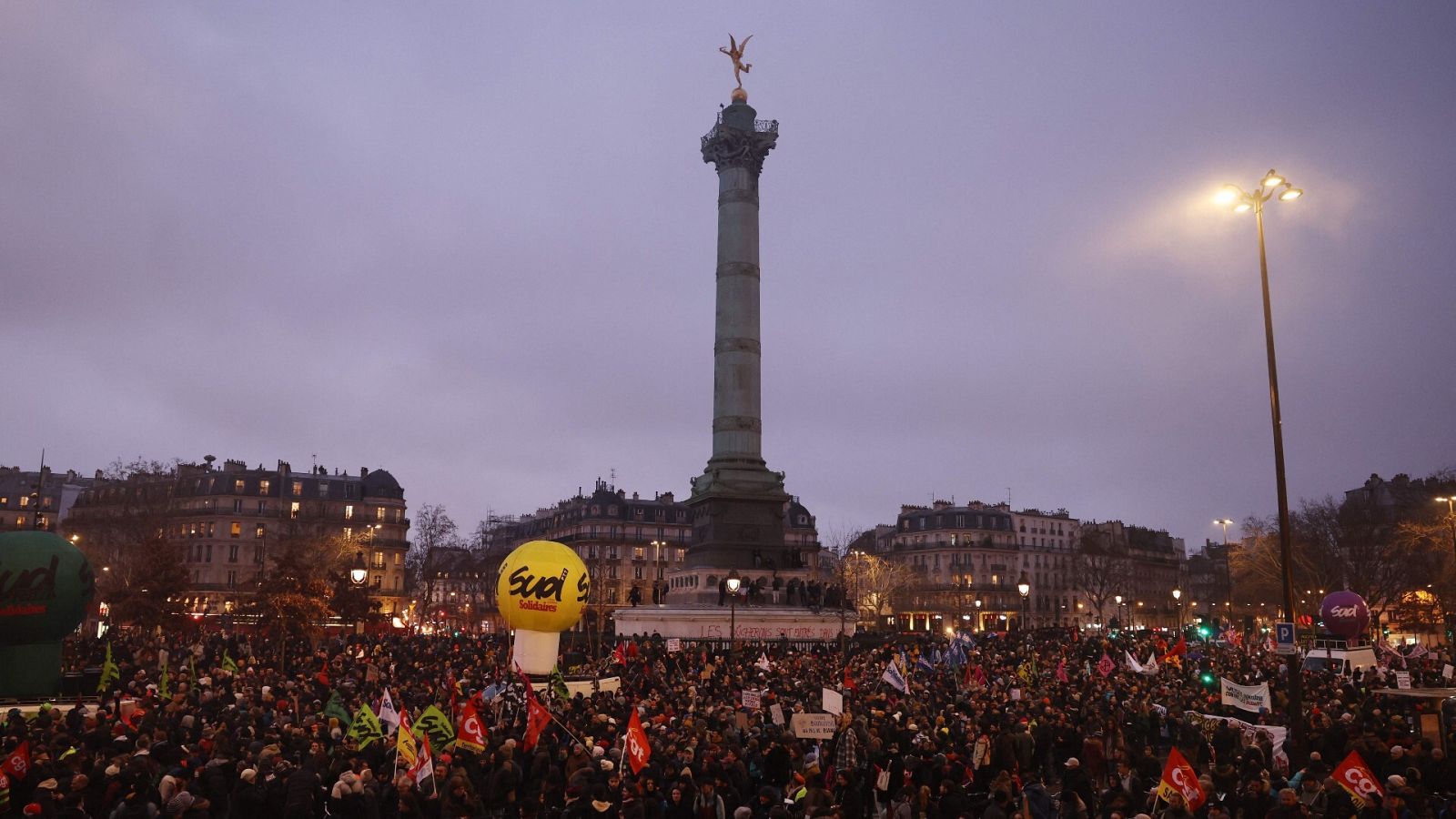 Manifestación contra la reforma de las pensiones en París