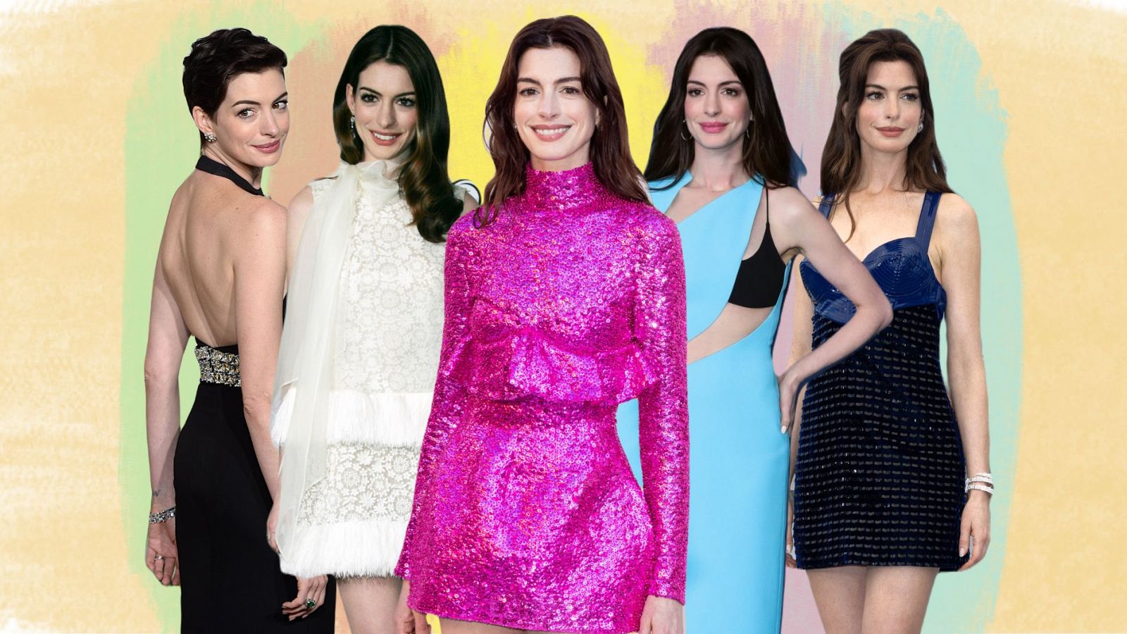 Montaje fotográfico con algunos de los mejores looks de Anne Hathaway