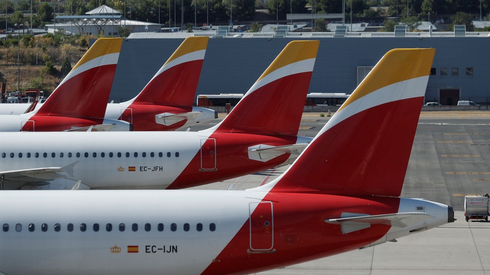 Aviones de Iberia en el aeropuerto de Madrid-Barajas