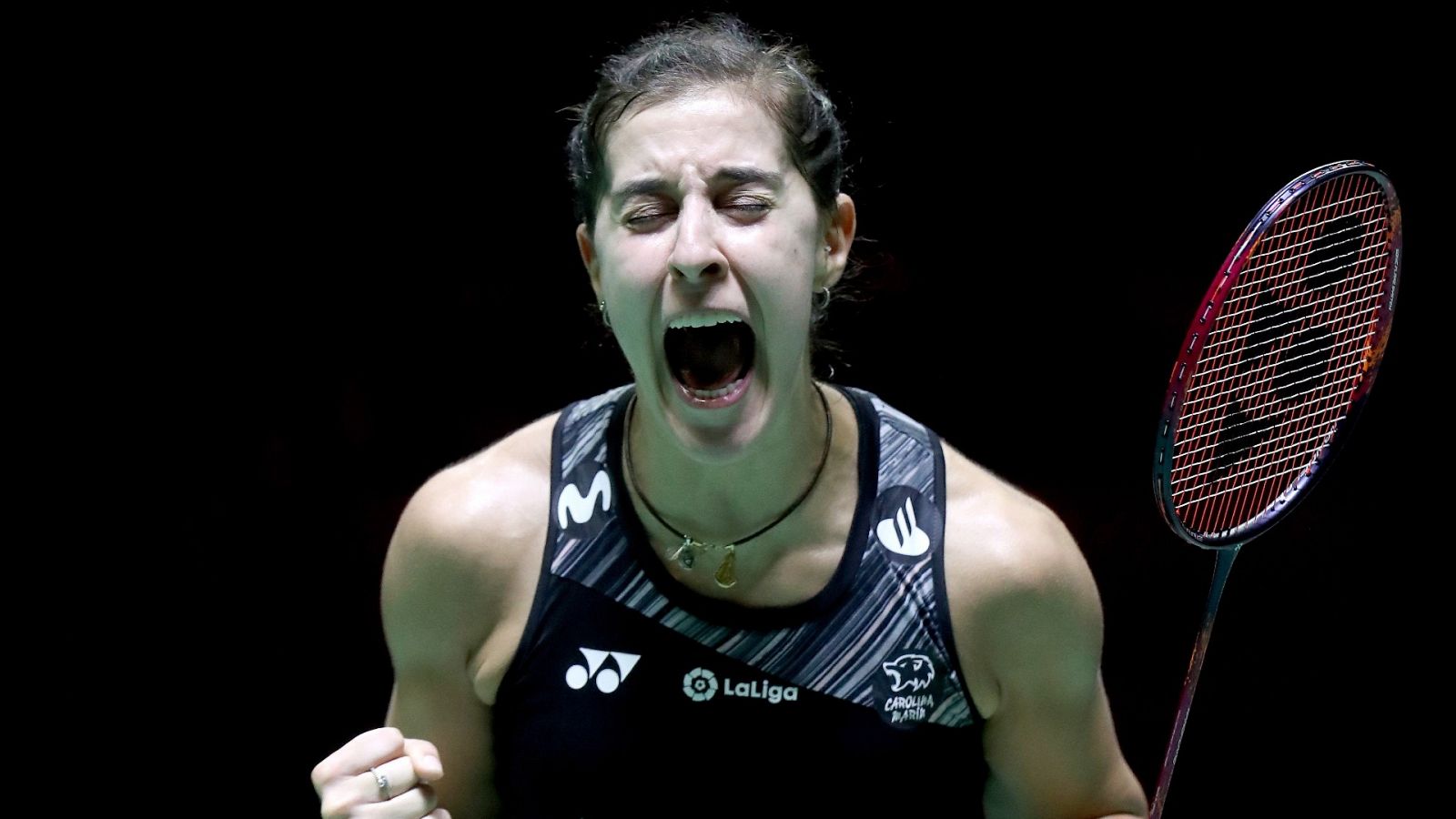 Carolina Marín celebra su victoria en semifinales