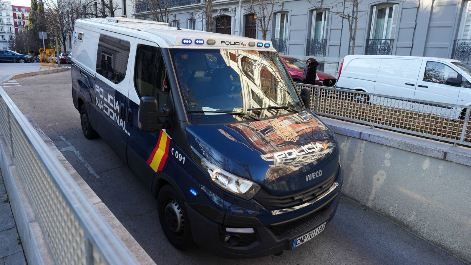 Un furgón policial entra en la Audiencia Nacional