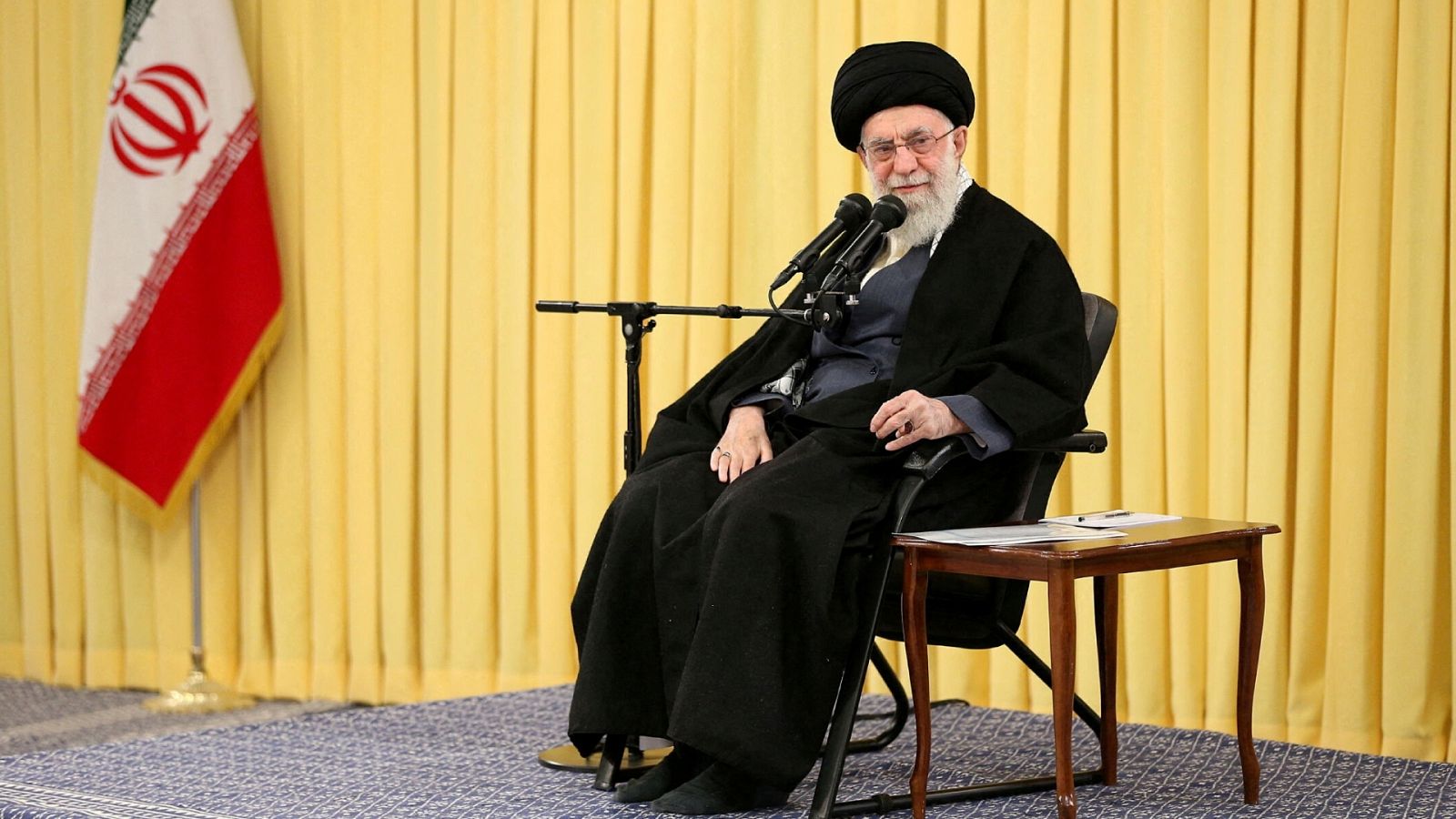 El ayatolah Ali Jameneí, líder supremo de Irán, interviene en un acto en Teherán.