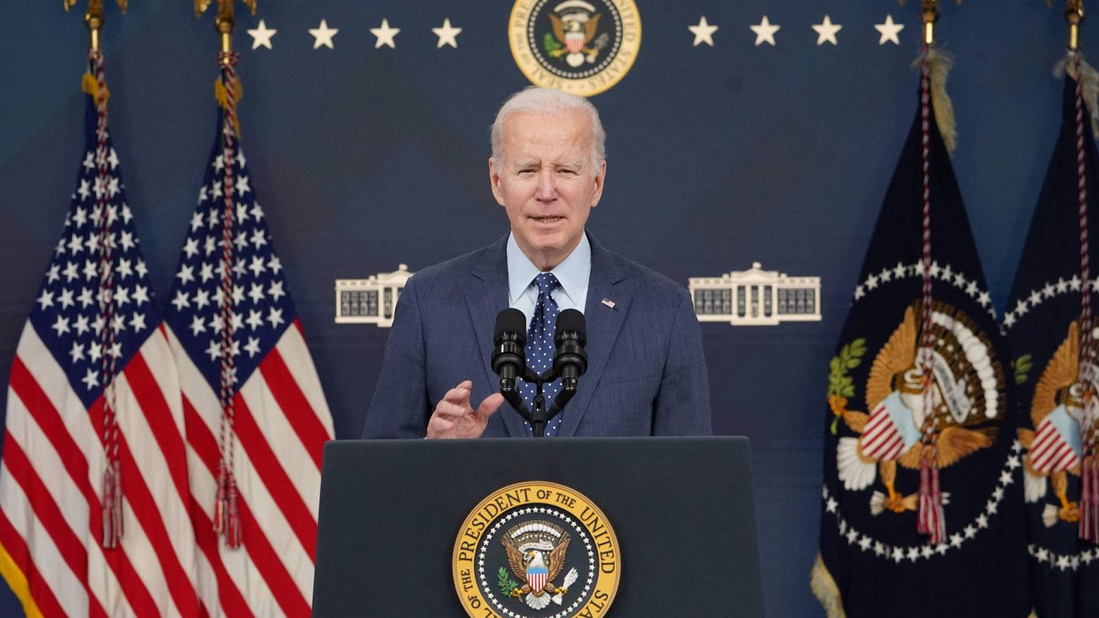 Una imegen del presidente de Estados Unidos, Joe Biden, durante una rueda de prensa en la Casa Blancla el jueves 16 de febrero de 2023.
