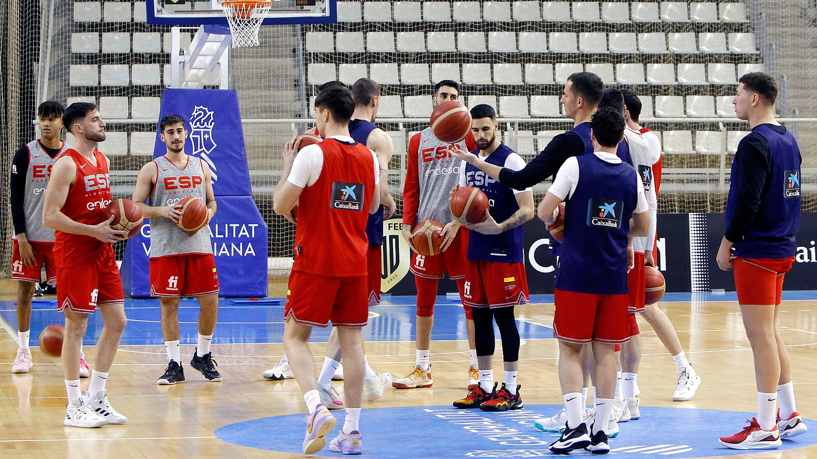 Los jugadores de la selección española de baloncesto, en su preparación en Alicante.