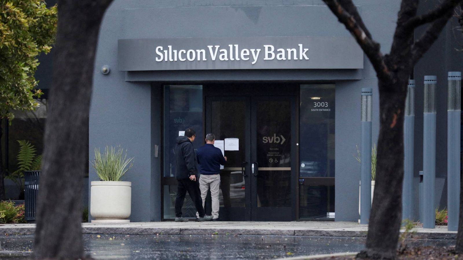 Una imagen de archivo del exterior de la sede del Silicon Valley Bank (SVB) en Santa Clara, California.