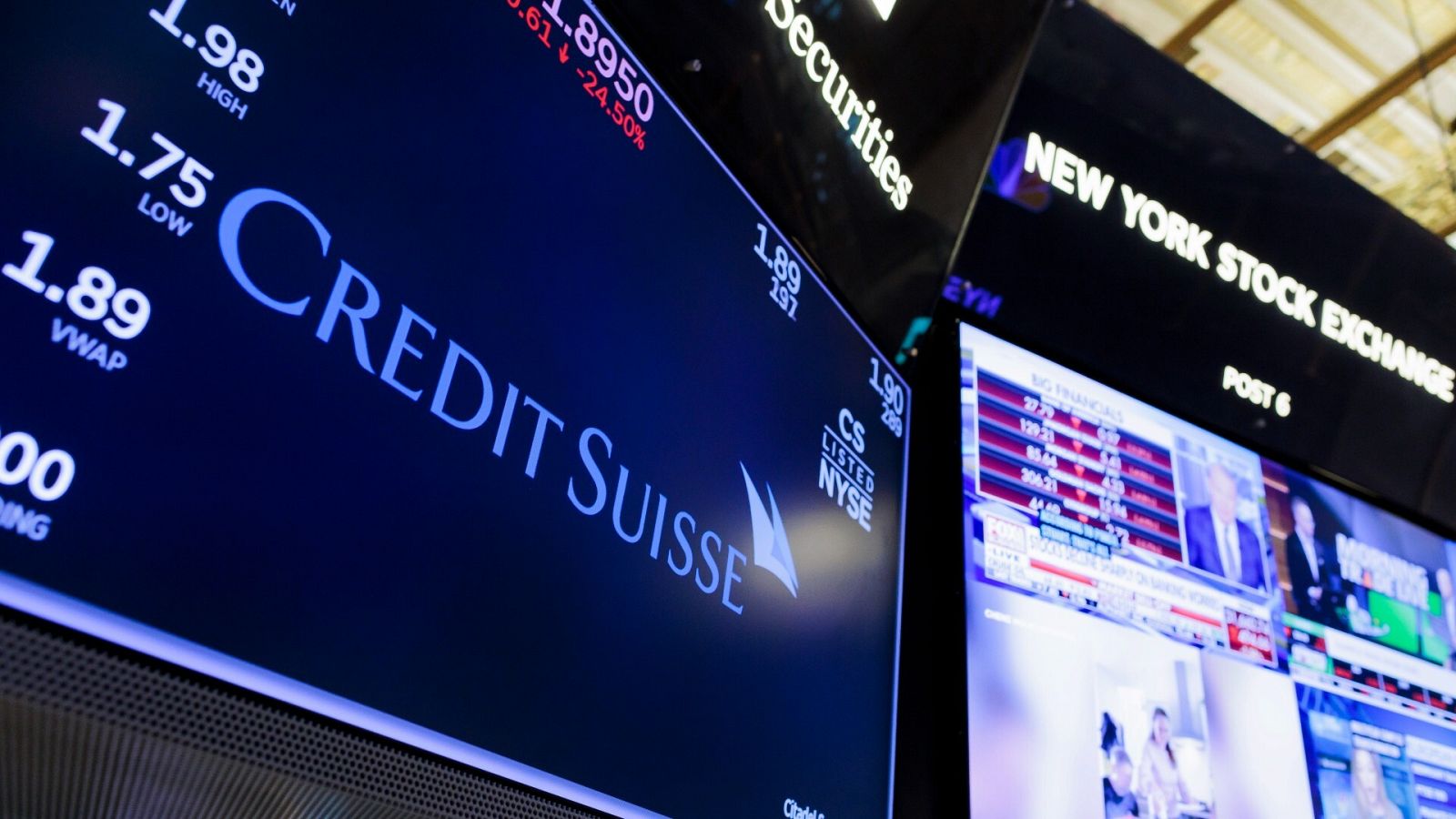Cotización del Credit Suisse en Nueva York