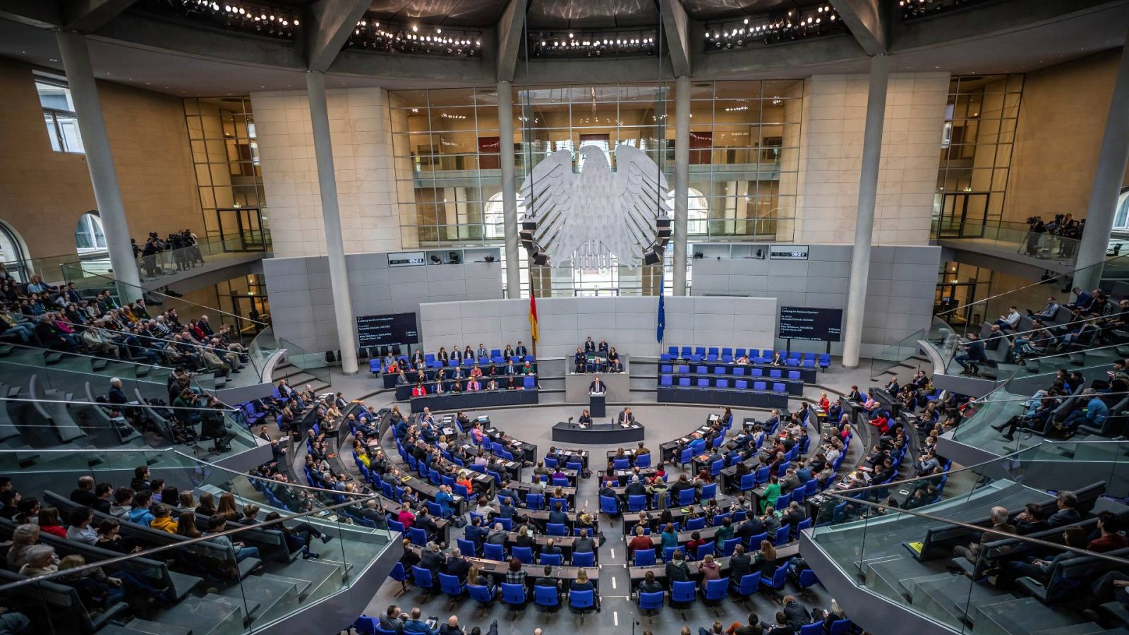 Una imagen del interior del Bundestag, el parlamento federal alemán.