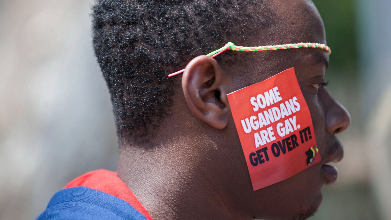  Un hombre de Uganda durante la tercera celebración anual del LGTB en Entebbe, en agosto de 2014
