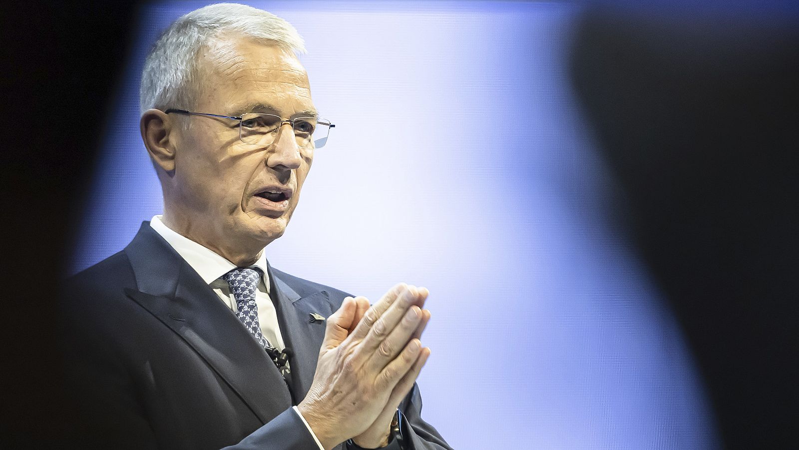 El presidente de Credit Suisse, Axel Lehmann, durante la última junta general de accionistas