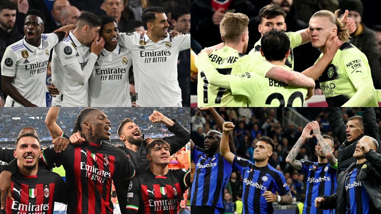 Semifinales de Champions: Madrid-City y Milan-Inter,